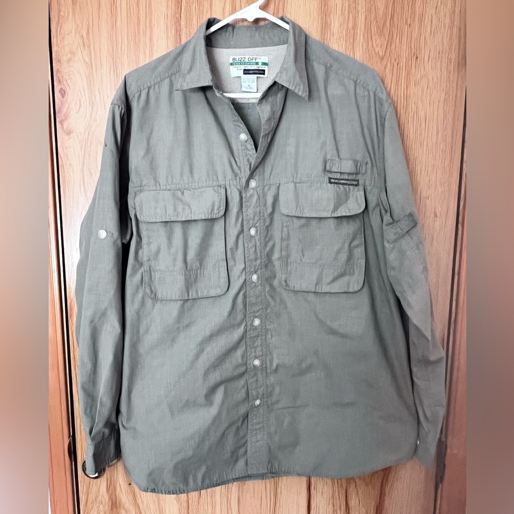 Exofficio Cactus Green Men’s Buzz Off Insect Repellent Shirt
